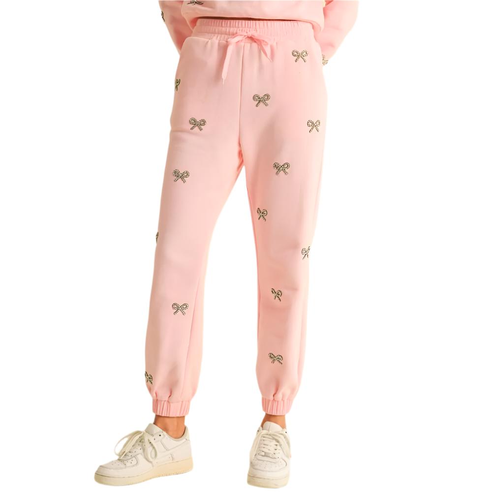 Jeweled Bows Sweatpants - FINAL SALE WOMEN - Clothing - Pants & Leggings Endless Blu