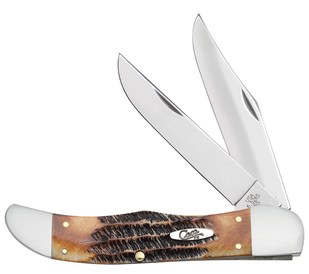 6.5 BoneStag® Folding Hunter with Leather Sheath Knives W.R. Case   