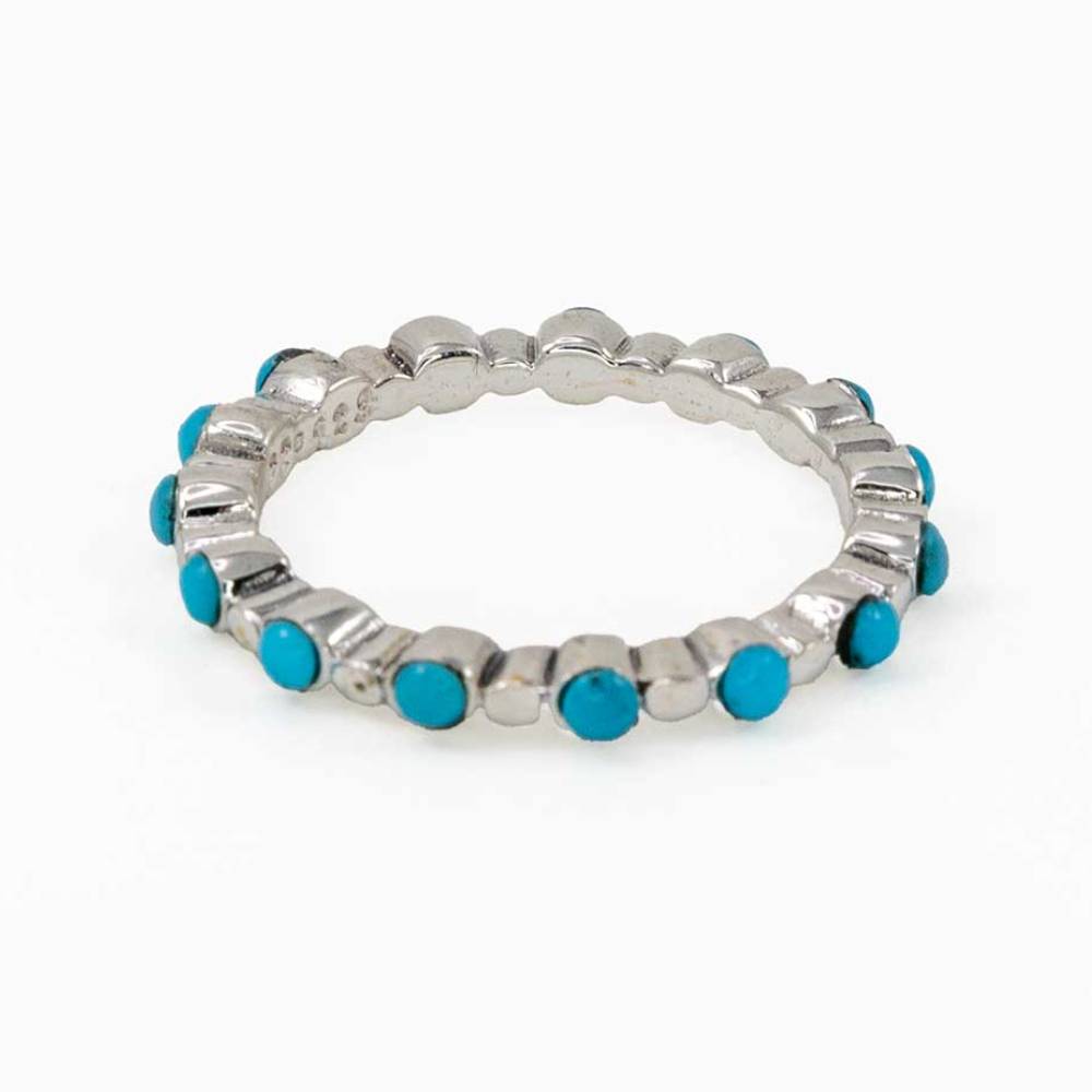 Kingman Turquoise Eternity Ring Band WOMEN - Accessories - Jewelry - Rings Peyote Bird Designs   