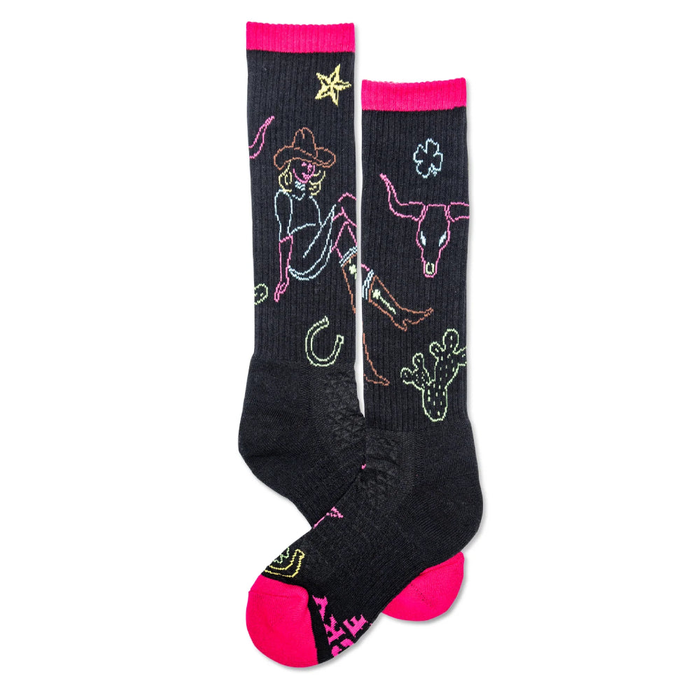 Lucky Chuck "Neon Cowgirl" Performance Sock WOMEN - Clothing - Intimates & Hosiery Lucky Chuck   