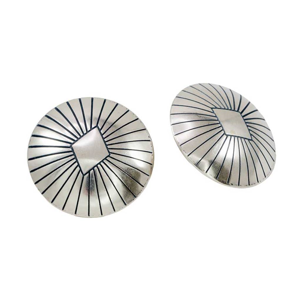 Large Diamond Dome Stud Earrings WOMEN - Accessories - Jewelry - Earrings Sunwest Silver   