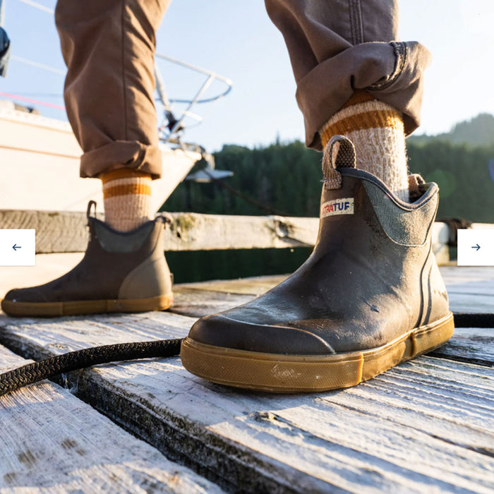 XTRATUF Men's Brown/Green Ankle Deck Boot MEN - Footwear - Work Boots XTRATUF