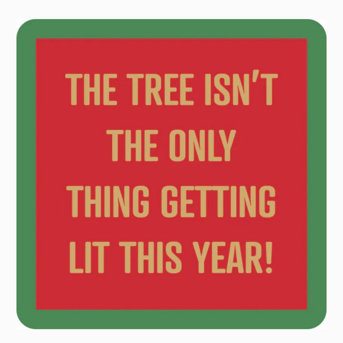 "Lit This Year" Coaster HOME & GIFTS - Gifts Drinks On Me   