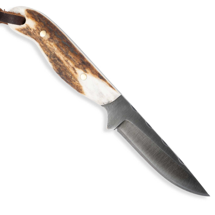 Justin Wiley Carbon Steel Drop Point Knife w/ Leather Sheath