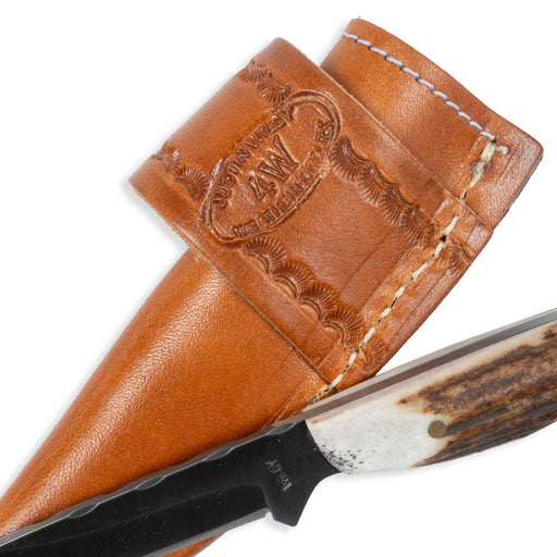 Justin Wiley Carbon Steel Drop Point Knife w/ Leather Sheath Knives Justin Wiley