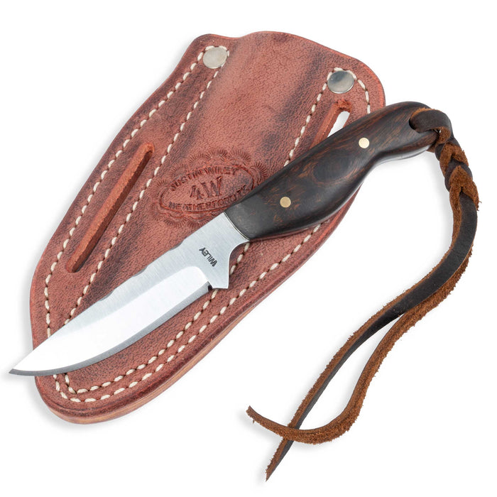 Justin Wiley Carbon Steel Drop Point Knife w/ Leather Sheath