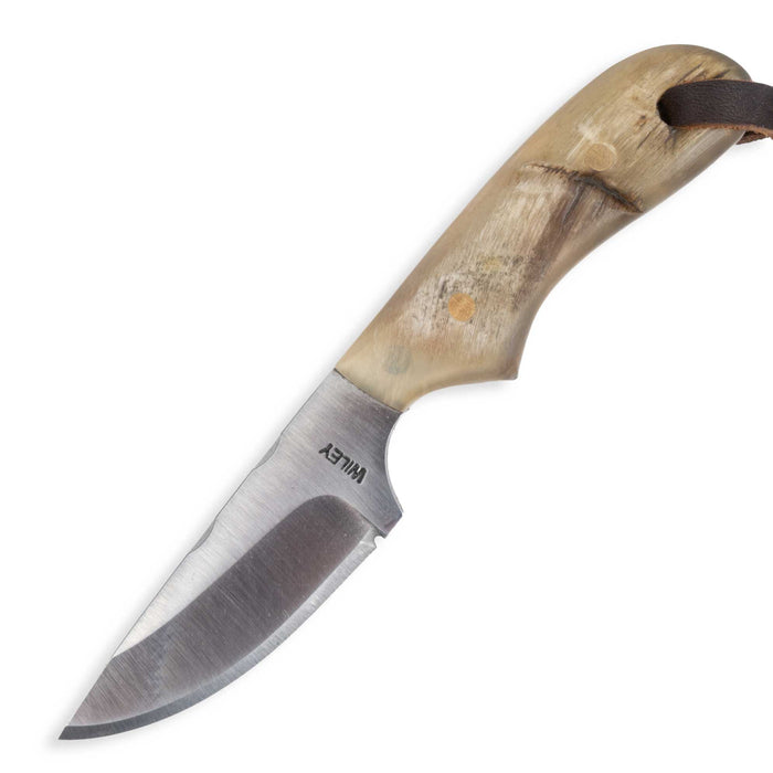 Justin Wiley Carbon Steel Drop Point Knife w/ Leather Sheath