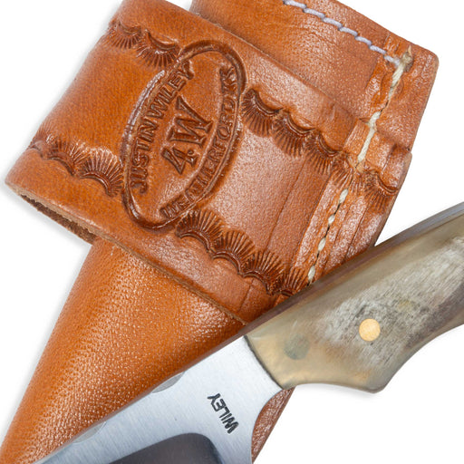 Justin Wiley Carbon Steel Drop Point Knife w/ Leather Sheath Knives Justin Wiley