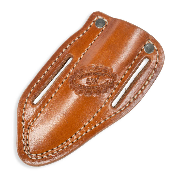 Justin Wiley Textured Carbon Steel Drop Point Knife w/ Leather Sheath