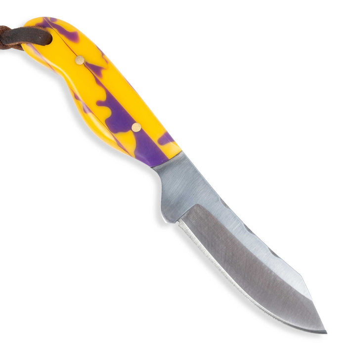 Justin Wiley Carbon Steel Skinner Knife w/ Leather Sheath