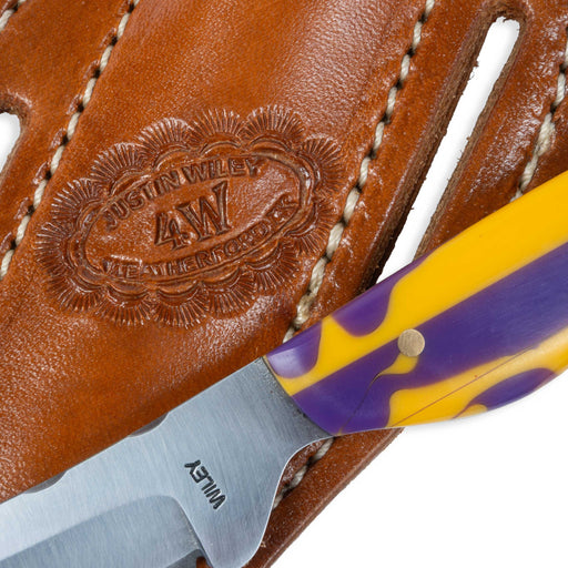 Justin Wiley Carbon Steel Skinner Knife w/ Leather Sheath Knives Justin Wiley