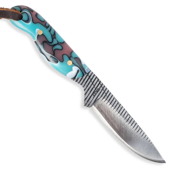 Justin Wiley Carbon Steel Drop Point Knife w/ Leather Sheath