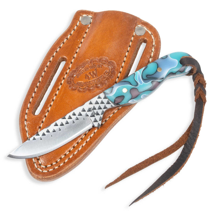 Justin Wiley Carbon Steel Drop Point Knife w/ Leather Sheath