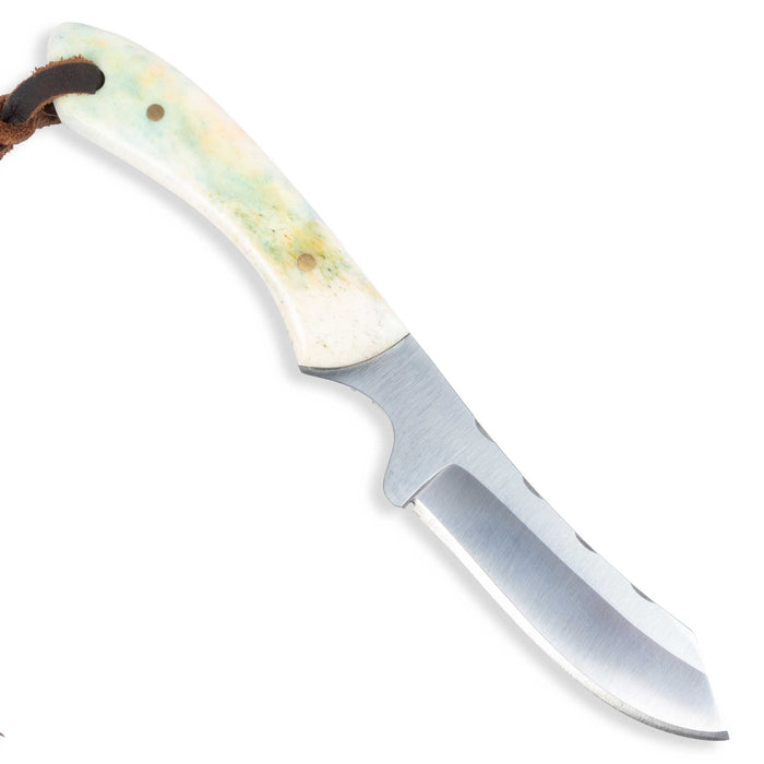 Justin Wiley Carbon Steel Skinner Knife w/ Leather Sheath