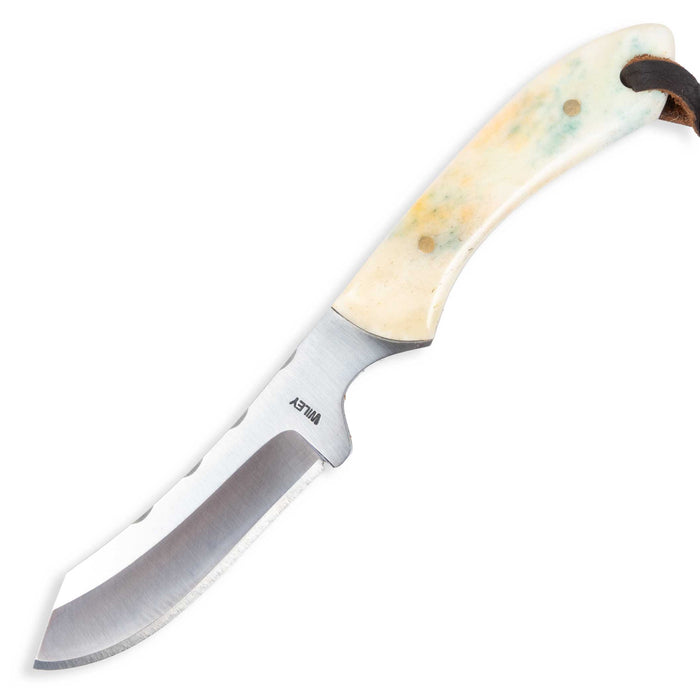 Justin Wiley Carbon Steel Skinner Knife w/ Leather Sheath