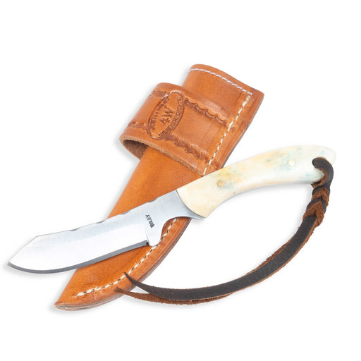 Justin Wiley Carbon Steel Skinner Knife w/ Leather Sheath Knives Justin Wiley
