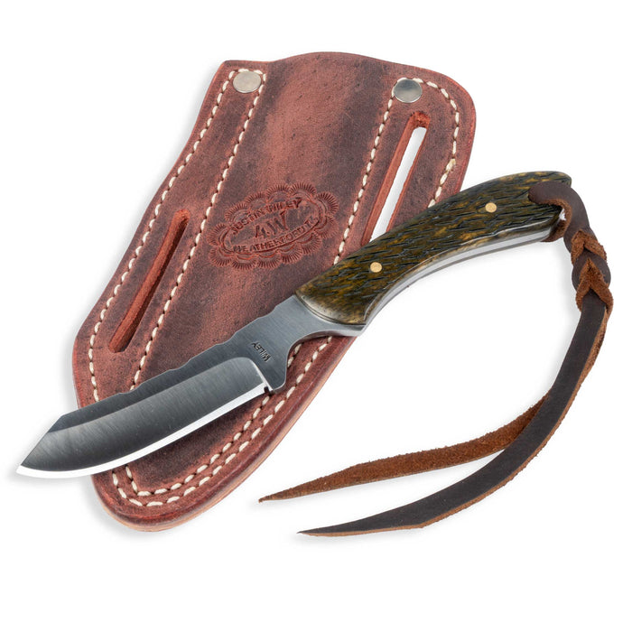 Justin Wiley Carbon Steel Skinner Knife w/ leather sheath Knives Justin Wiley