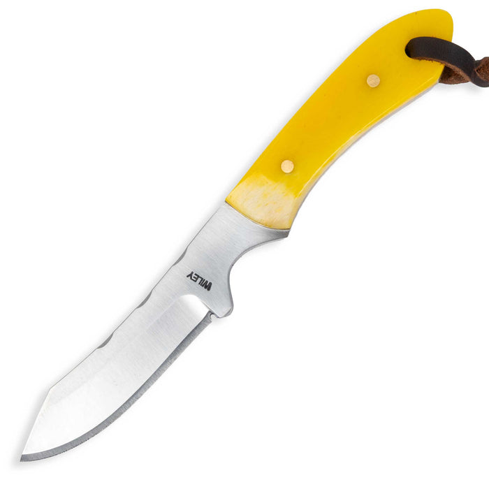 Justin Wiley Carbon Steel Fixed Blade Knife w/ Leather Sheath