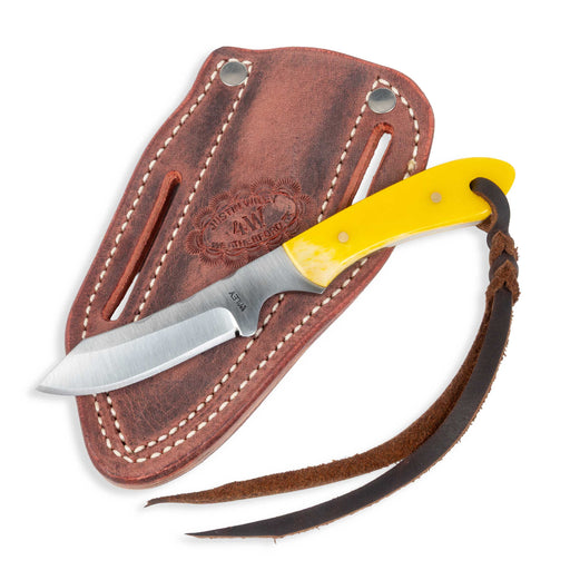 Justin Wiley Carbon Steel Fixed Blade Knife w/ Leather Sheath Knives Justin Wiley