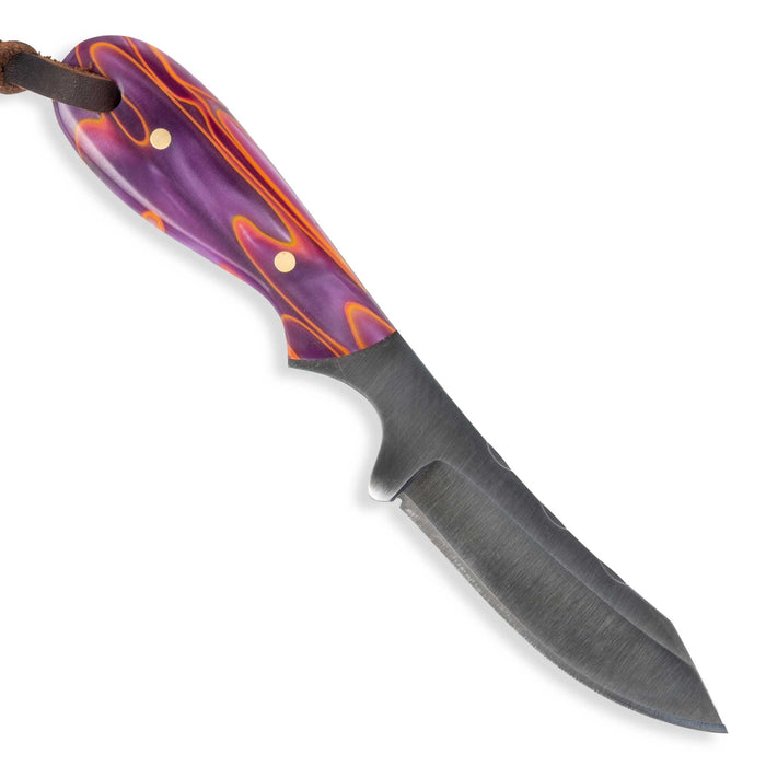 Justin Wiley Carbon Steel Fixed Blade Knife w/ leather sheath