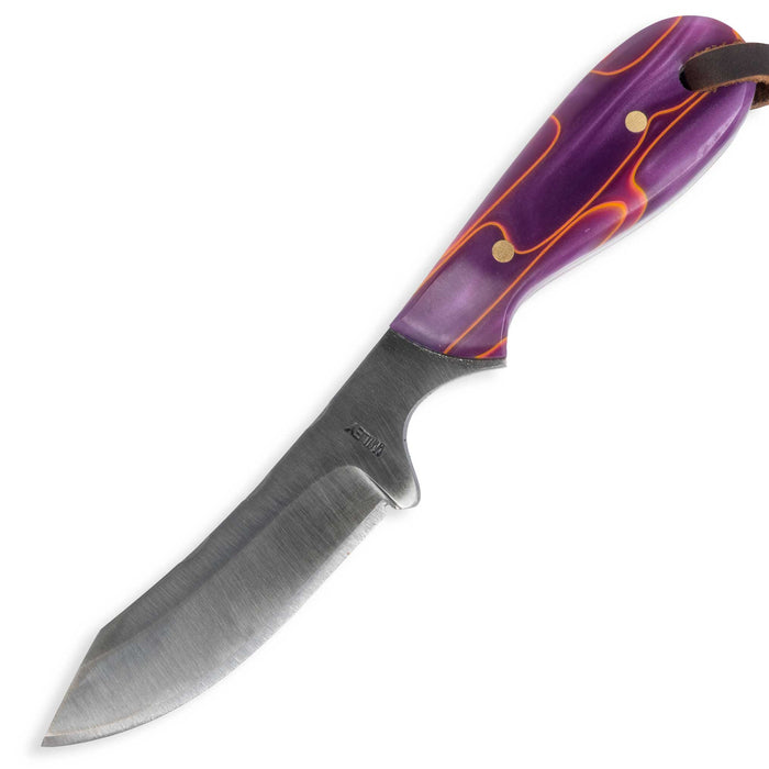 Justin Wiley Carbon Steel Fixed Blade Knife w/ leather sheath