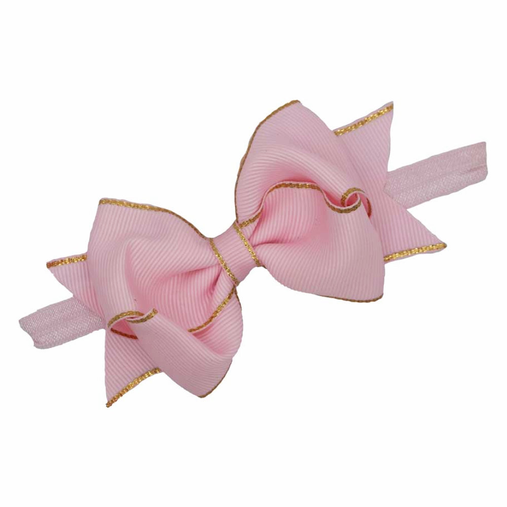 Mud Pie Light Pink Christmas Bow Headband