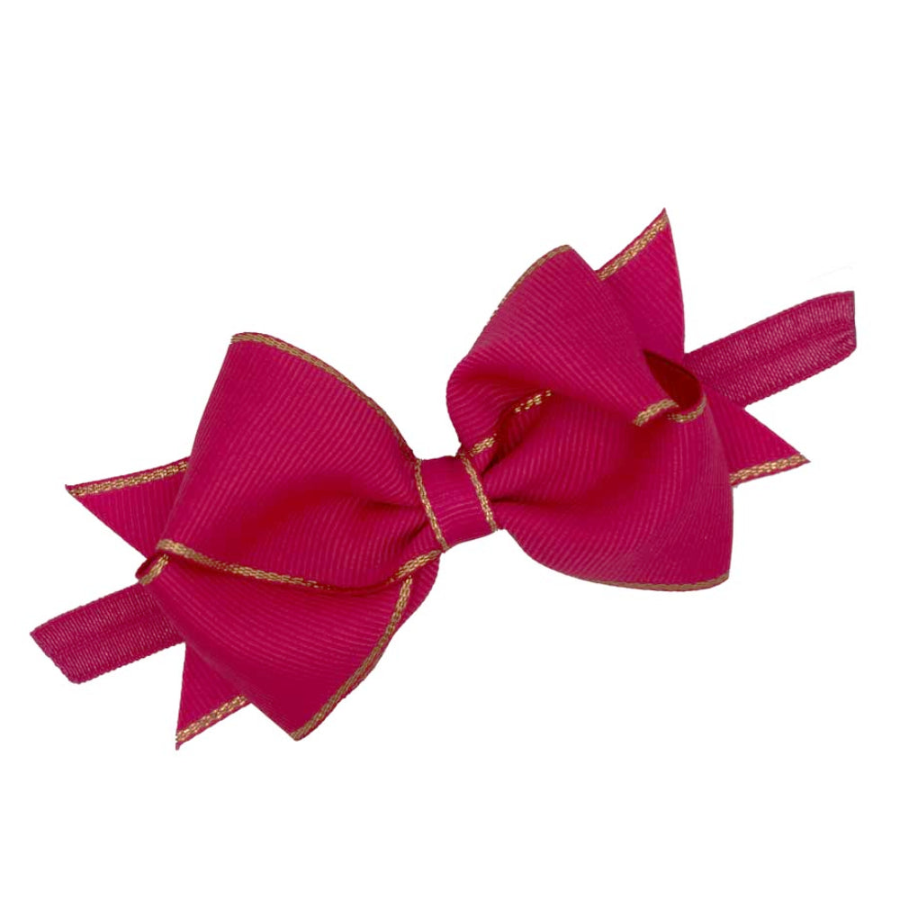 Mud Pie Fuchsia Christmas Bow Headband