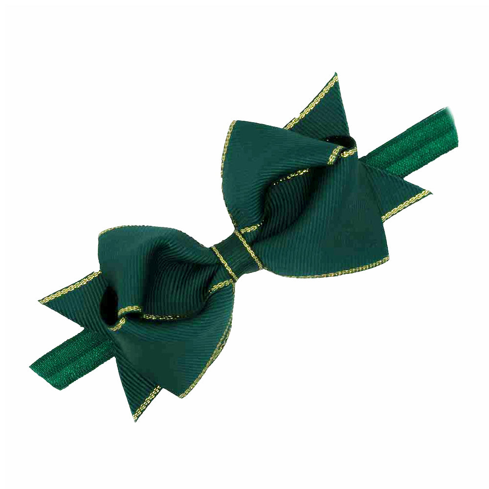 Mud Pie Green Christmas Bow Headband