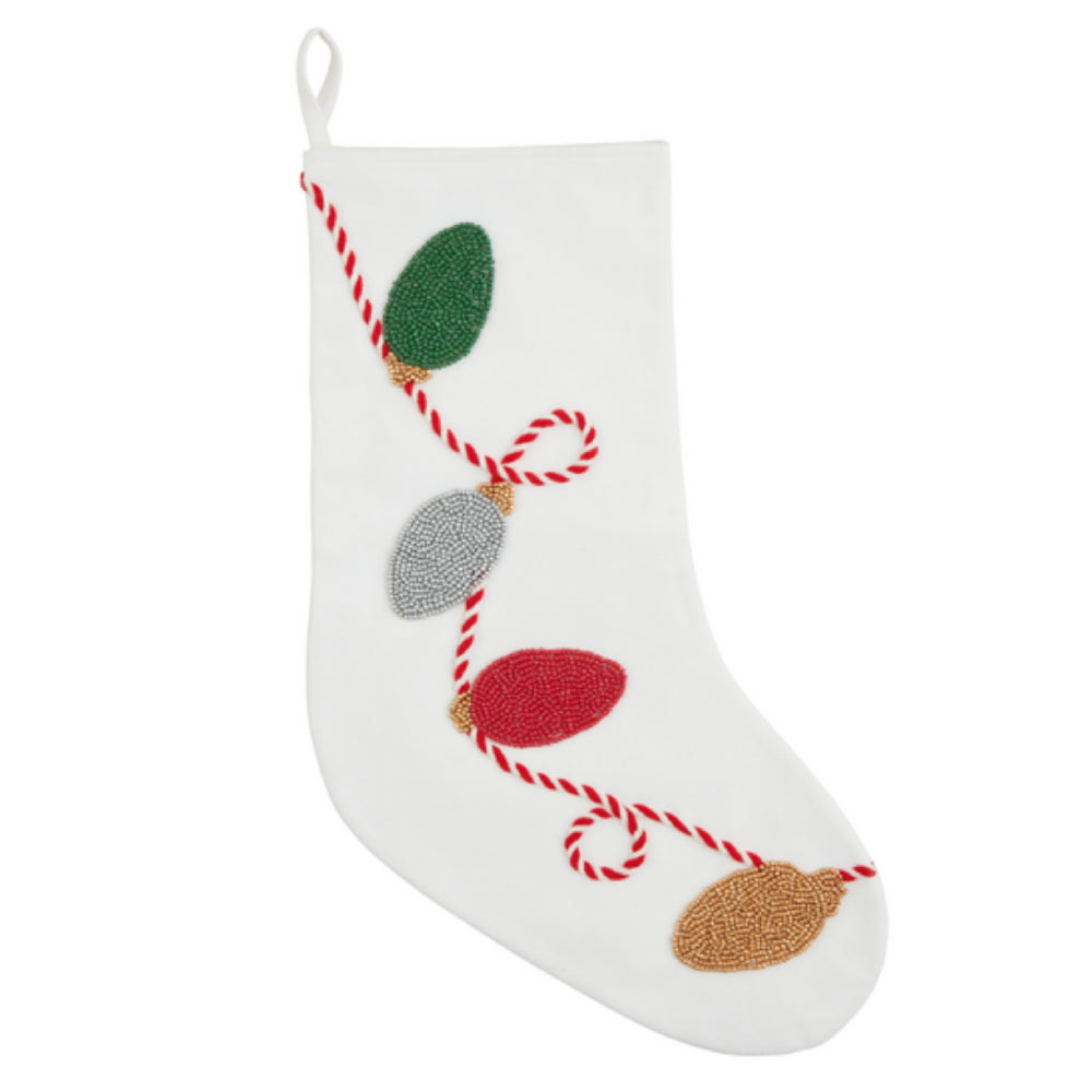 Mud Pie Lights Beaded Christmas Stocking HOME & GIFTS - Home Decor - Seasonal Decor Mud Pie   