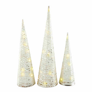 Mud Pie White Light Up Tree Cones Set HOME & GIFTS - Home Decor - Seasonal Decor Mud Pie   