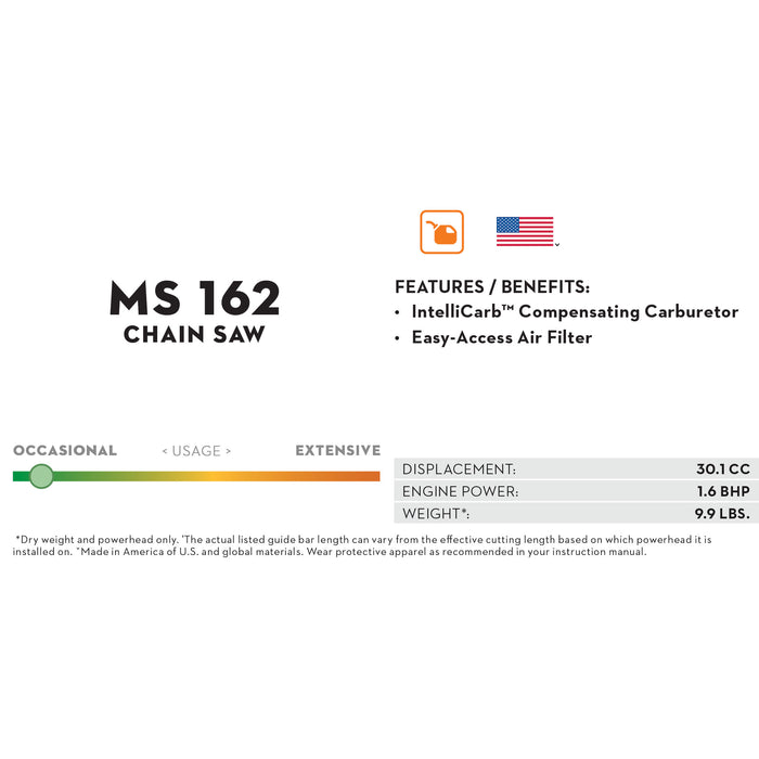 Stihl MS 162 Gasoline Chainsaw