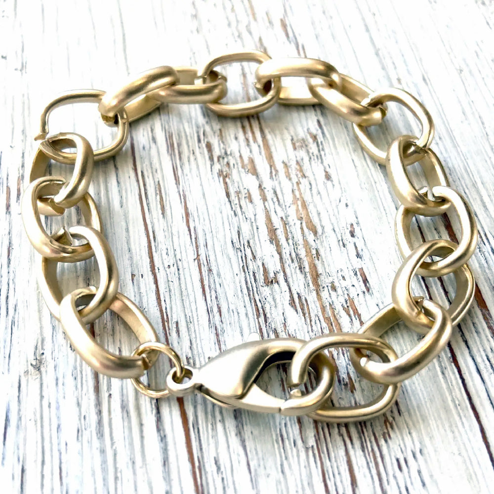 Matte Gold Chunky Bracelet Women - Accessories - Jewelry - Bracelets VB&CO Designs   