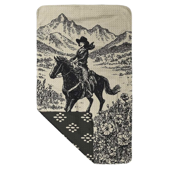 Meadow Cowgirl Dot Diamond Reversible Kitchen Towel