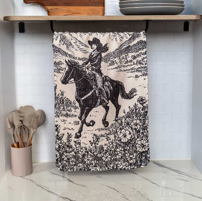 Meadow Cowgirl Dot Diamond Reversible Kitchen Towel