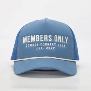 Members Only Cowgirl Trucker Hat - Blue HATS - BASEBALL CAPS Cowboy Country Club   