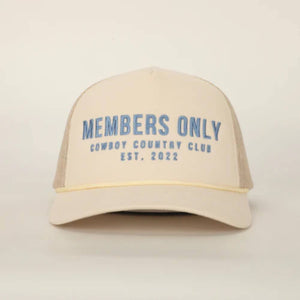 Members Only Cowgirl Trucker Hat - Cream HATS - BASEBALL CAPS Cowboy Country Club   