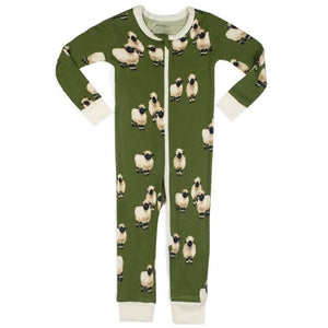 Milkbarn Baby Valais Sheep Print Bamboo Zipper Pajamas KIDS - Baby - Unisex Baby Clothing Milkbarn Kids   
