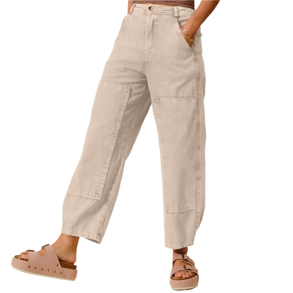 Mineral Washed Wide Barrel Leg Pant WOMEN - Clothing - Pants & Leggings So Me   