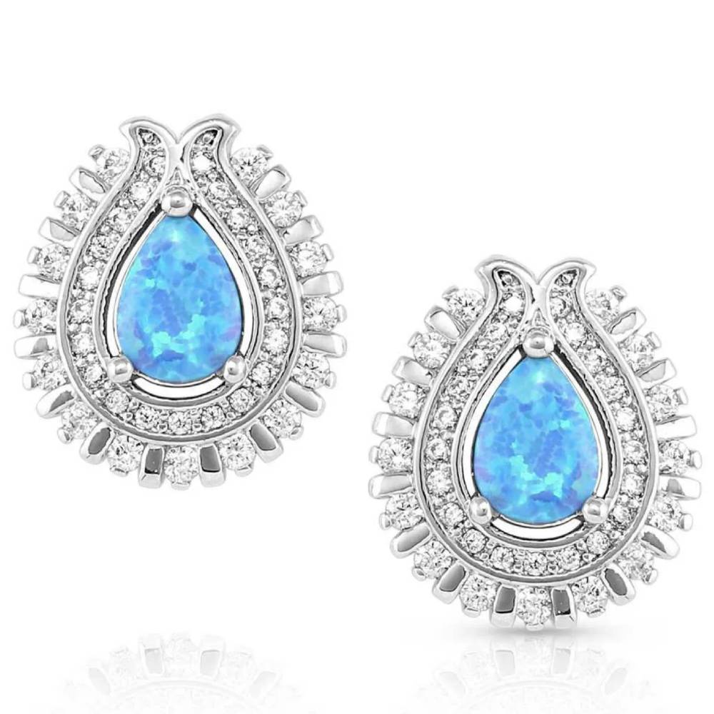 Montana Silversmiths Radiating Crystals Opal Earrings WOMEN - Accessories - Jewelry - Earrings Montana Silversmiths   