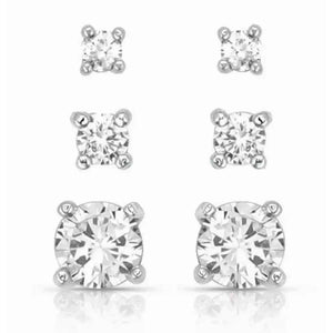 Montana Silversmiths Shine Bright Triple Crystal Earring Set WOMEN - Accessories - Jewelry - Earrings Montana Silversmiths   