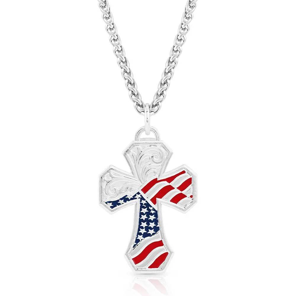 Montana Silversmiths Blessed American Made Cross Necklace MEN - Accessories - Jewelry & Cuff Links Montana Silversmiths   