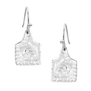 Montana Silversmiths Chiseled Cow Tag Earrings WOMEN - Accessories - Jewelry - Earrings Montana Silversmiths   