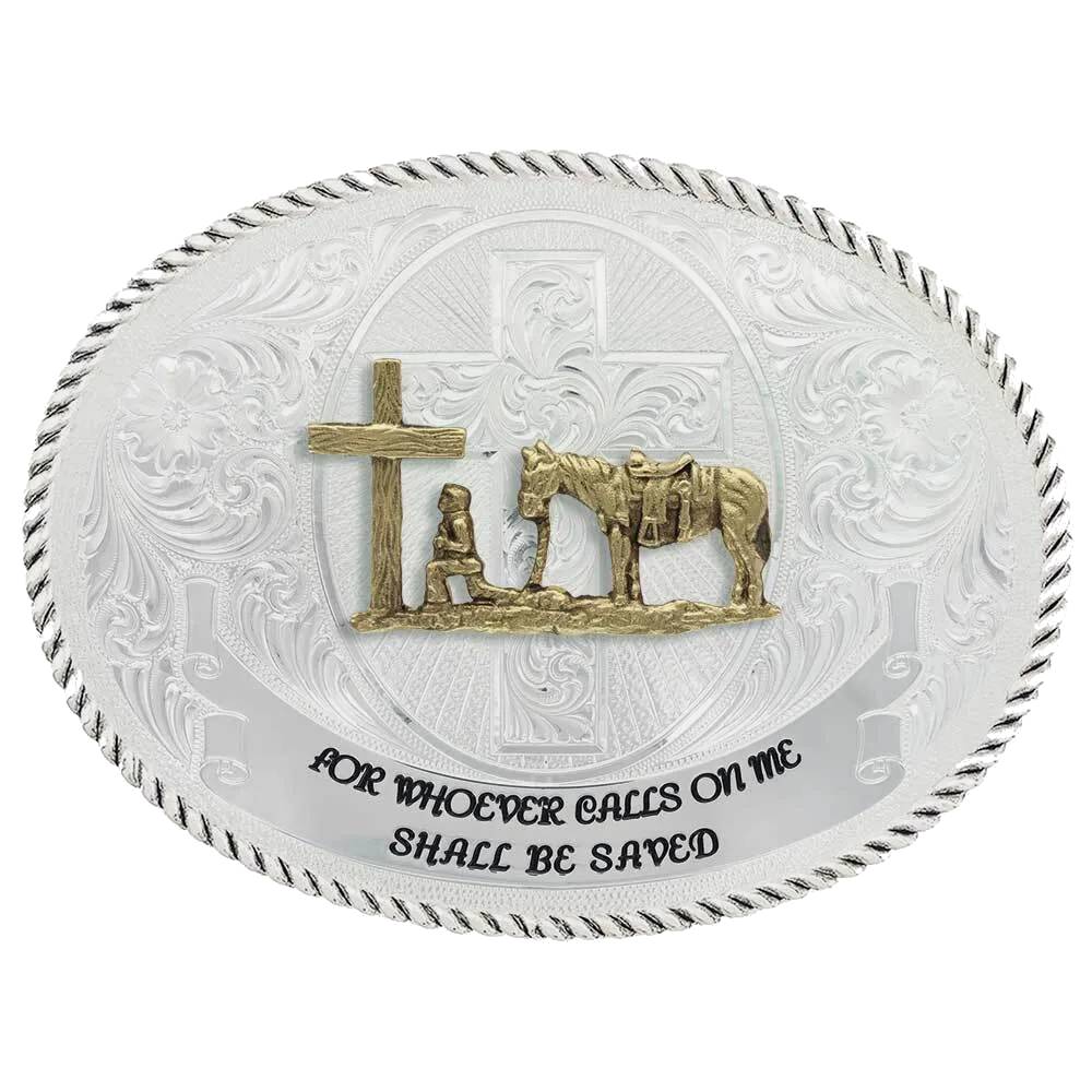 Montana Silversmiths Christian Cowboy Faith & Wisdom Belt Buckle ACCESSORIES - Additional Accessories - Buckles Montana Silversmiths   