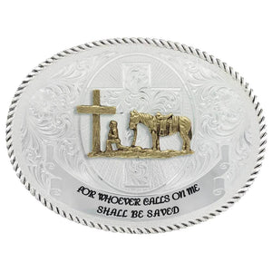 Montana Silversmiths Christian Cowboy Faith & Wisdom Belt Buckle ACCESSORIES - Additional Accessories - Buckles Montana Silversmiths   