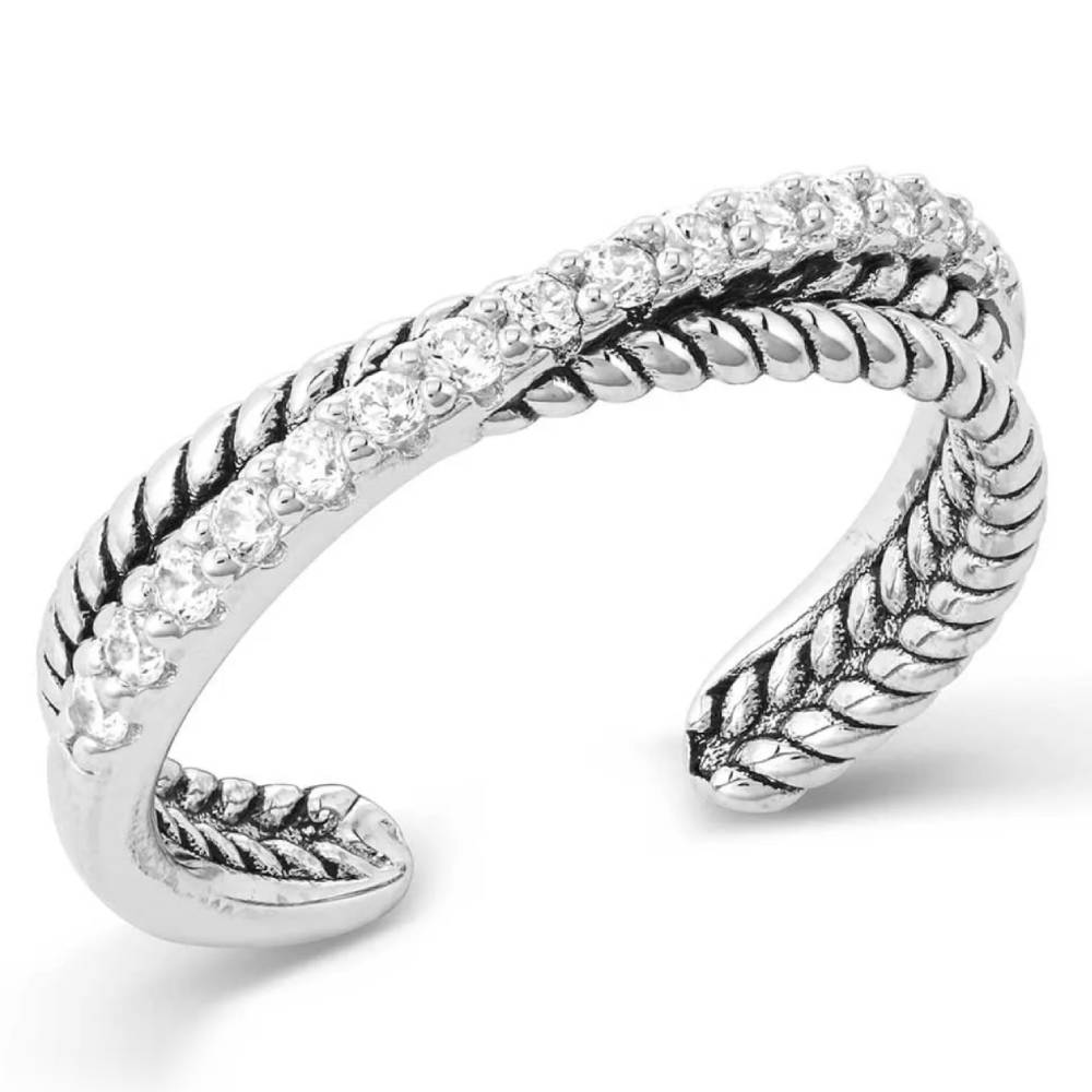 Montana Silversmiths Crystal Crossover Open Ring WOMEN - Accessories - Jewelry - Rings Montana Silversmiths   