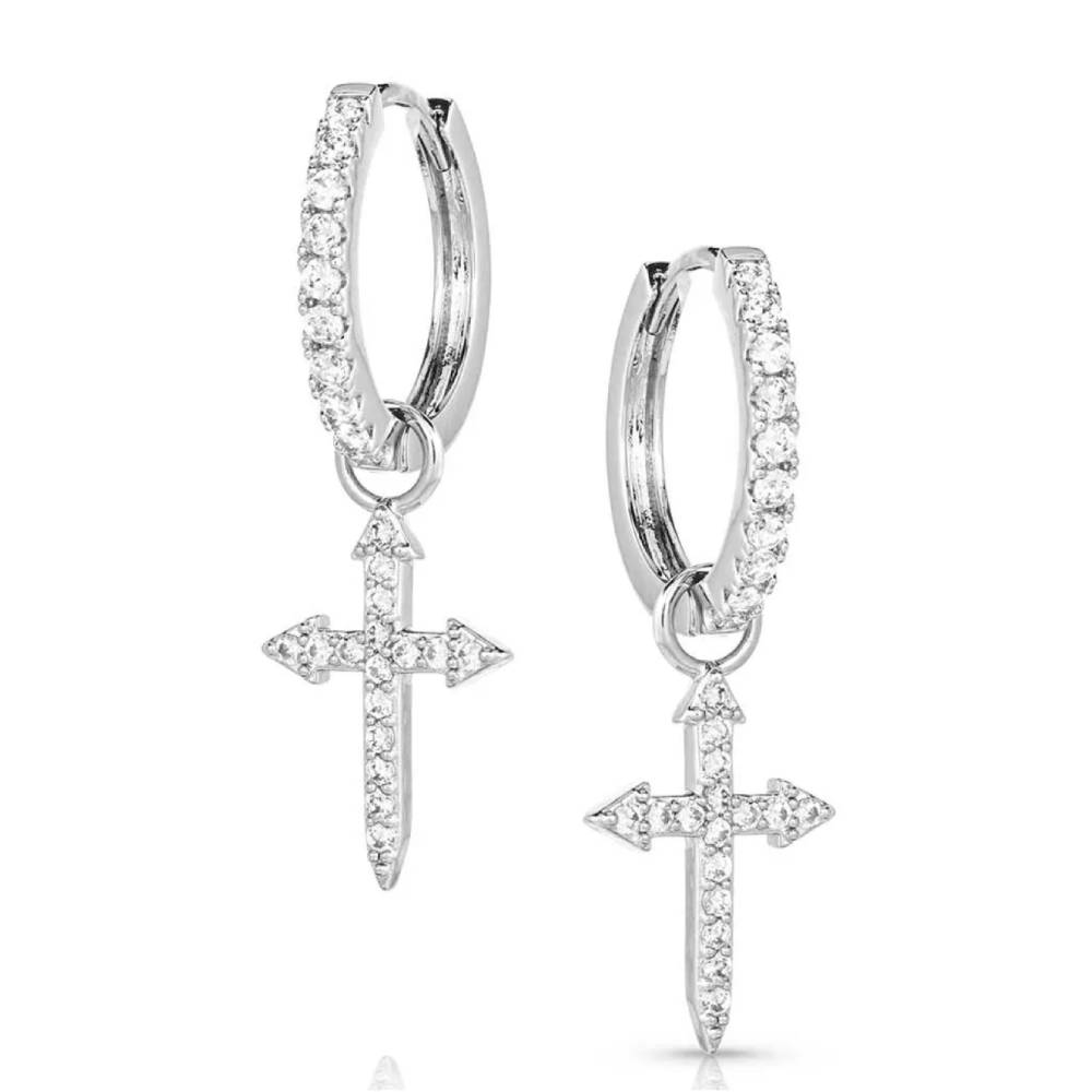 Montana Silversmiths Crystal Devotion Cross Earrings WOMEN - Accessories - Jewelry - Earrings Montana Silversmiths   