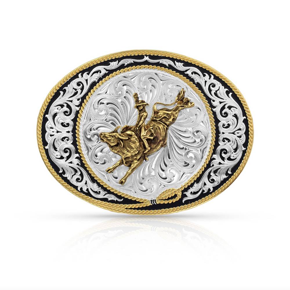 Montana Silversmiths Ranch Rope Bull Rider Belt Buckle ACCESSORIES - Additional Accessories - Buckles Montana Silversmiths   