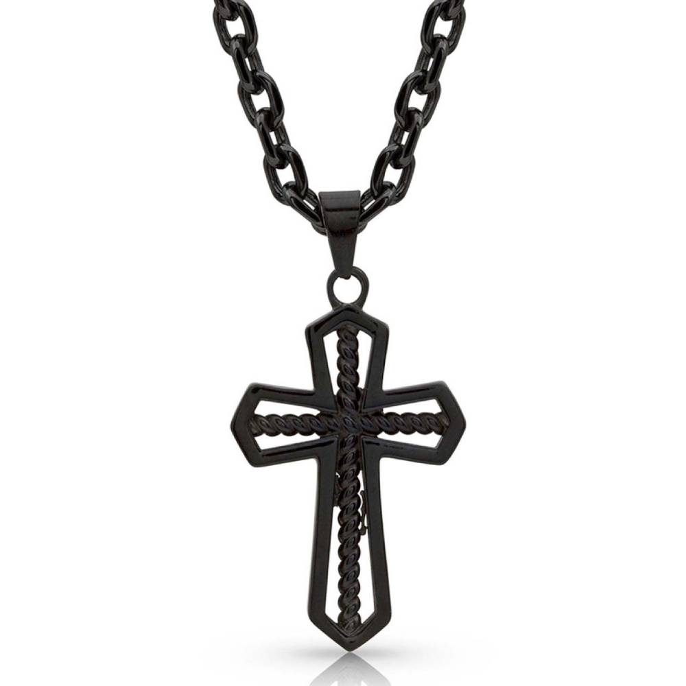 Montana Silversmiths Through the Darkest Night Cross Necklace MEN - Accessories - Jewelry & Cuff Links Montana Silversmiths   
