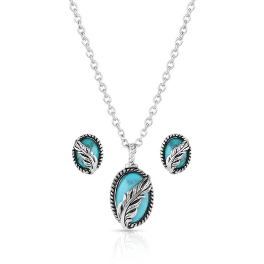 Montana Silversmiths World's Feather Turquoise Jewelry Set WOMEN - Accessories - Jewelry - Jewelry Sets Montana Silversmiths   