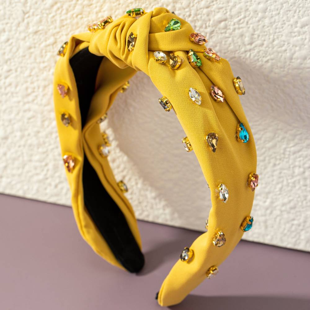 Knotted Rhinestone Headband - Mustard WOMEN - Accessories - Hair Accessories LA3Accessories   